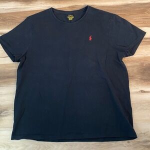 Polo Ralph Lauren Mens Custom Slim Fit T-Shirt Black XXL Red Pony Logo Tee